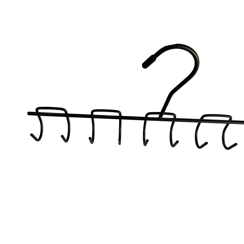 Black Metal 10 Hook Multi Accessory‎ Hanger Closet Organizer Belt Scarf Rack